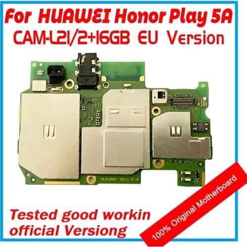 RAM 2GB ROM 16GB For HUAWEI Honor Play 5A Motherboard 100% Original Mainboard EMUI Logic Board With Full Chips CAM-L21