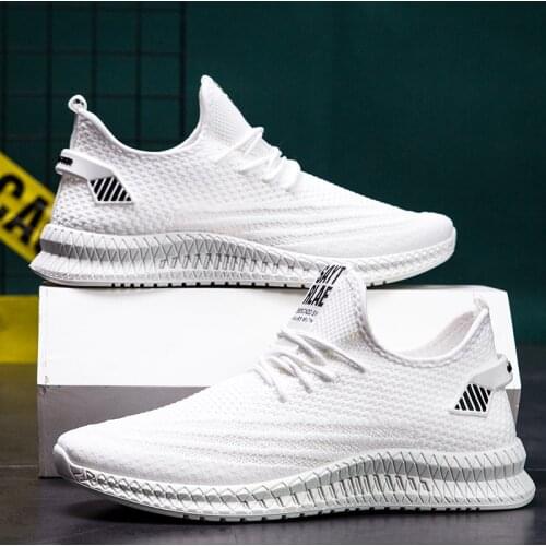 2021Fashion Fly Woven Shoes Outdoor Breathable Mesh Sneaker Casual Running Men Shoes Korean Version Cool Light Sneakers Men39-44