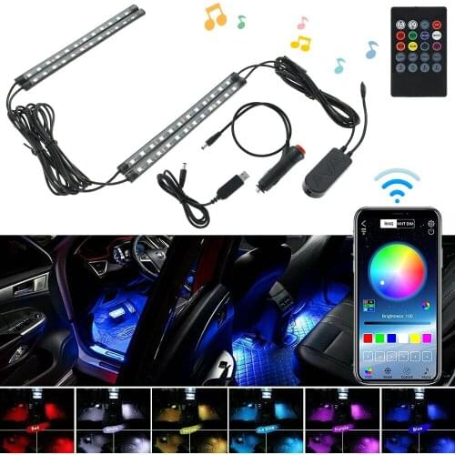 1 Set of 48LED Car Interior USB Party Atmosphere Led Decorative Lamp EL Wiring Neon Strip for Auto DIY Flexible Ambient Light