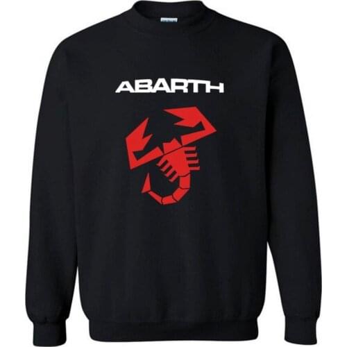 2021 New Fashion Cotton Men Hoodies Abarth Car Logo Print Fleece O-Neck pullover Sweatshirts Streetwear Men Clothing