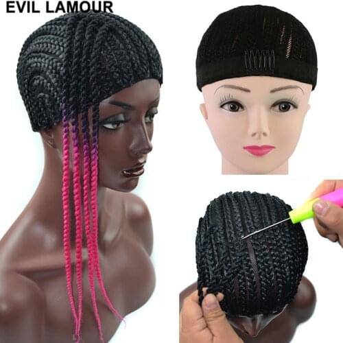 New Super Elastic Cornrow Cap For Weave Crochet Braid Wig Caps For Making Wigs Top Quality Weaving Braid Cap Wig Net Black