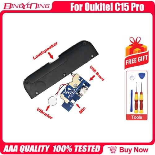 New Original USB Plug Port Charge Board+Loudspeaker Buzzer Ringer+Motor vibrator For Oukitel C15Pro/C15 Pro Phone