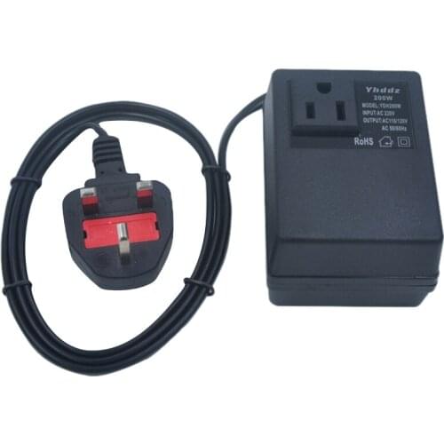 New 200W Voltage Converter Transformer Step Down 220V to 110V AC Step Down Travel Voltage Transformer Converter UK Plug