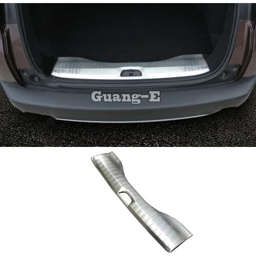 For Peugeot 2008 2014 2015 2016 Car cover detector Stainless Steel Inner built Rear Bumper Protector trim plate lamp pedal 1pcs