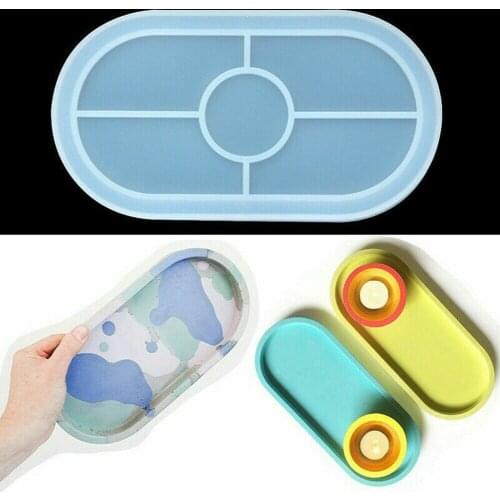 DIY Oval Tray Crystal Drop Glue Mirror Mold Handmade Making Mould Kitchen Tool Epoxy Mould Craft Gel Making Manual Mold
