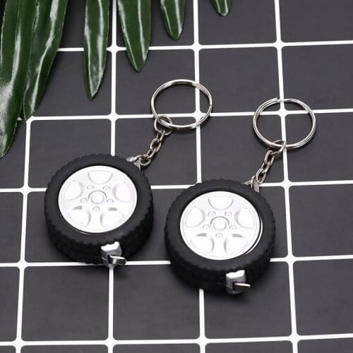 1m Tape Measure For Travel Camping Keychain Ruler Mini Retractable Tape Sewing Tool Tire Shape Centimeter/Feet