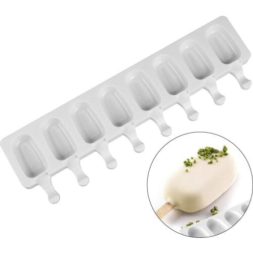 8 Hole Silicone Ice Cream Mould Ice Cube Tray Popsicle Barrel Diy Mold Dessert Ice Cream Mold for Wholesale Drop Shipping