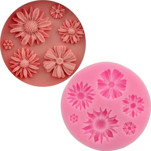 Chrysanthemum Cake Decoration Silicone Mold Chocolate Mold Diy Baking Sun Flower Candy Gerbera Daisy Flower