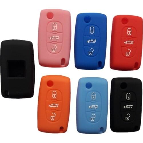 Silicon Key Case For Citroen BERLINGO C2 C3 C4 PICASSO C4 C5 C6 C8 SAXO XSARA PICASSO For Peugeot 207 307 308 407 607
