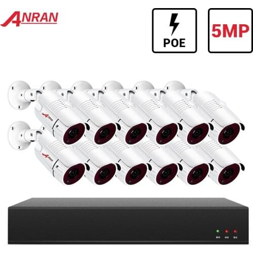 ANRAN 5MP CCTV System 1920P POE Security Cameras IR outdoor IP66 Video Surveillance kit CCTV Camera Surveillance Kit Outdoor