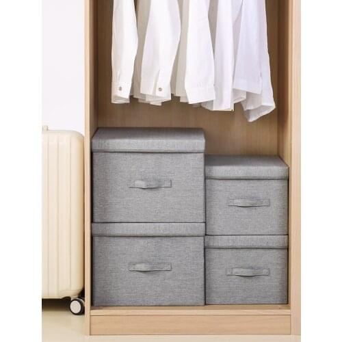 Foldable Storage Bin with Lid and Durable Handles Cube Fabric Storage Box Organizer Containers Toys Clothes Organizer