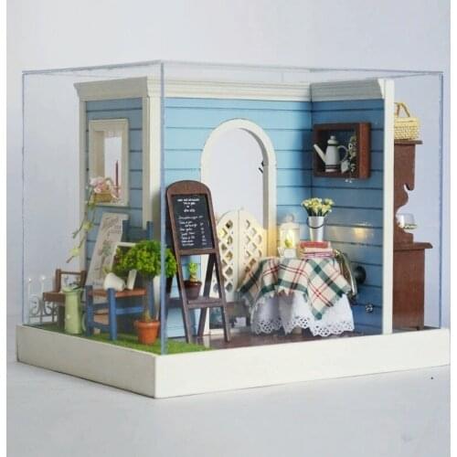 Sweet Bakery Garden Bedroom DIY Wooden Handmade Doll house Crafts Assembly Small Furniture Miniature Creative Child Puzzle Toys