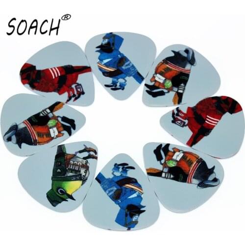 SOACH 50PCS 0.71mm high quality guitar picks two side pick Bird soldiers picks earrings DIY Mix picks guitar