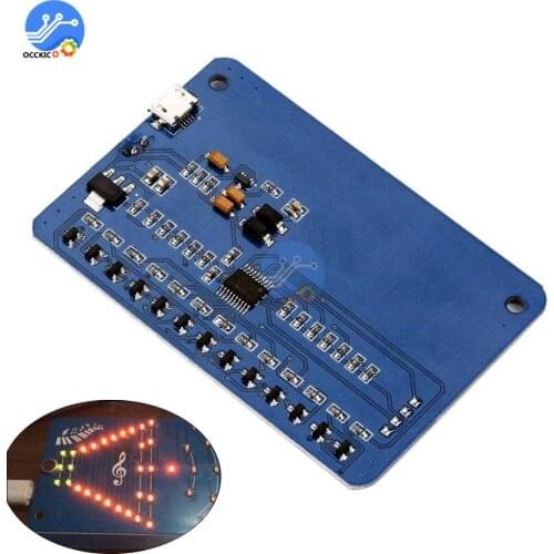 USB Audio Volume Level Indicator DIY Kit LED Display Voice Control 2W 5V with Microphone High Sensitive for MP3 Amplifier