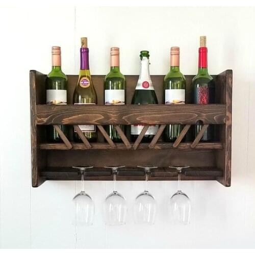 Handmade Wine Rack Wood Wine Goblet Rack Decorative Drink Wine Rack