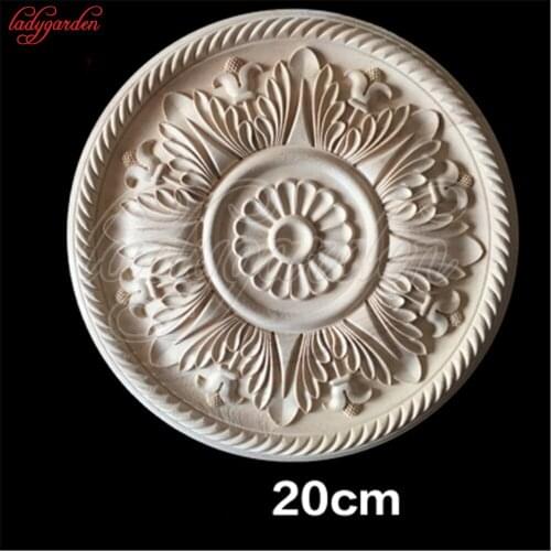Vintage Unpainted Wood Carved Decal Corner Applique Frame for Home Furniture Wall Cabinet Door Decorative Miniature