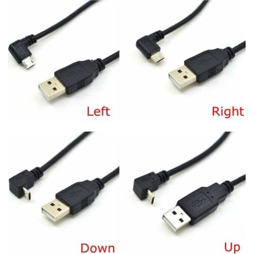 Up & Down & Left & Right Angled 90 Degree USB Micro USB Male to USB male Data Charge connector Cable 25cm for Tablet 5ft 1m 1.5m