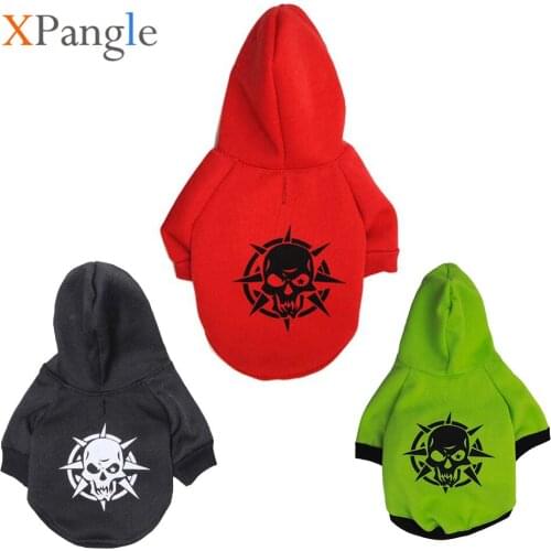 XPangle Skull Pet Dog Hoodie Clothing for Dog Cats Soft Jacket Pet Coat Winter Warm Pirate Clothes for Small Dogs Sweatshirt