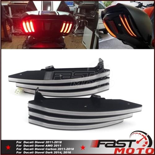 Motorcycles Tail LED Blinker Light Rear Brake Stop Lamp CNC Blade Integrated For Ducati Diavel AMG Carbon Titanium 2011-2018