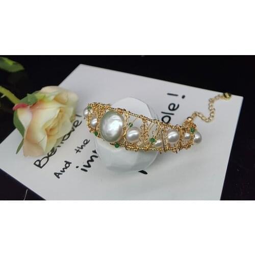Fashion Bracelet Natural Cultured Freshwater Pearl Bracelet Bangle Women Jewelry Gifts Temperament Popular Pendant Gifts