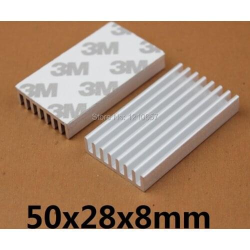 10 pieces lot Aluminum Heat sinks Cooling Heatsink IC LED Cooler 50x28x8mm