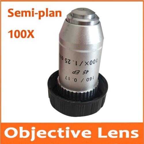 100X 195N Semi Plan Achromatic Objective Lens 160/0.17 Thread Diameter 20.2mm for Medical Biological Microscope Bio-Microscope