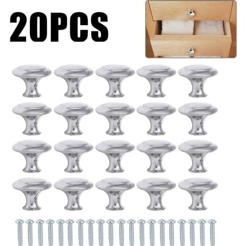 20pcs/set Stainless Steel Door Knob Cabinet Handles Cupboard Drawer Kitchen Cupboard Drawer Door Catch Handles Knobs