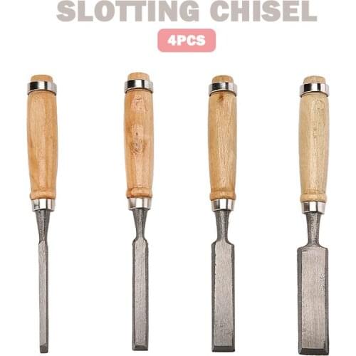 4pcs Wood Carving Chisel Knife Professional DIY Woodworking Carving Gouges Hand Tool Set For Basic Detailed Multi Purpose