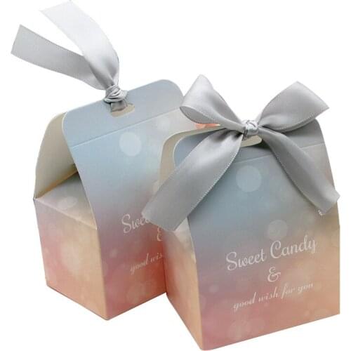 50pcs Wedding Candy Box Sweet Candy & Good Wish For You Paper Gift Box Flower Butterfly Decoration Birthday Party Favor Boxes