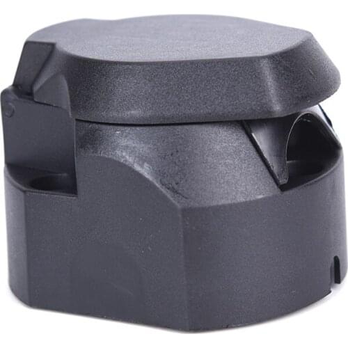 7 Pin Round European Standard Trailer Socket Black Frosted Materials Trailer Socket 12V Towbar Towing Socket