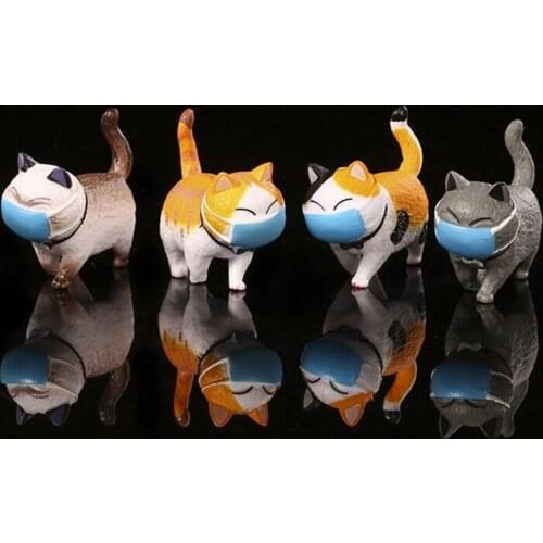 9 style Cartoon Kawaii Cats Action Figure Toy PVC Animal Mini Cats Small bell Decoration Toys Anime Dolls Christmas Kids Gift