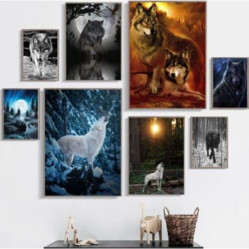 Wolf 5D Diamond Painting Crafts Needlework Pattern Diamond Embroidery Diamond Mosaic Home Decor Without Frame