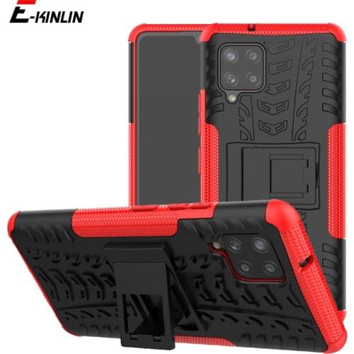 Armor Holder Stand Silicone Back Cover For Samsung Galaxy A42 5G A32 4G A52 A72 A02 A12 A02s F02s Rugged Tough Heavy Hybrid Case