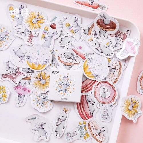 AAGU 45PCS/Lot Decorative Kawaii Rabbit Stickers Japanese/Custom/Stationery Stickers Scrapbooking Christmas/Halloween Sticker