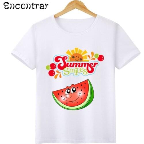Kids I love Summer Watermelon/Icecream Cartoon Design T Shirt Boys/Girls Lovely Tops Children Cute T-Shirt,HKP3051