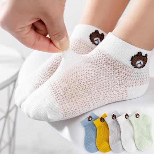 Cotton Socks For Childrens Breathable Boy Mesh Socks Baby Slim Socks Spring And Summer