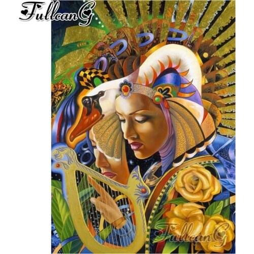 FULLCANG abstract african woman full square/round drill 5d diy diamond embroidery rhinestones painting diamond mazayka FC1719