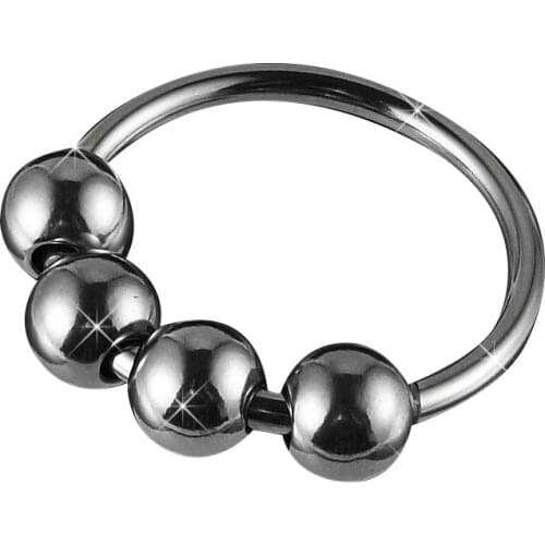 Stainless Steel Penis Rings Movable Four Beads Cock Rings Male Delay Ejaculation Ring Sex Toys for Man