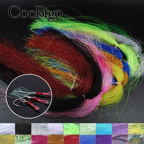 Fly Fishing Hooks Flashabou Tinsel Lure Flies Assist Strand String Line Tying Flash Crystal Shining DIY Material 110pcs/pack