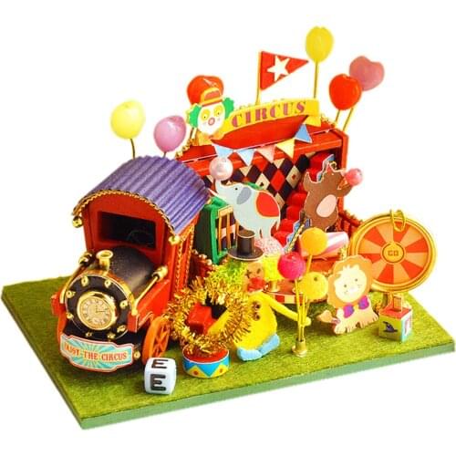 Doll House Furniture Wooden Miniature DIY Kit with Assemble Crafts Toy Best Birthday Gift For Children Girl