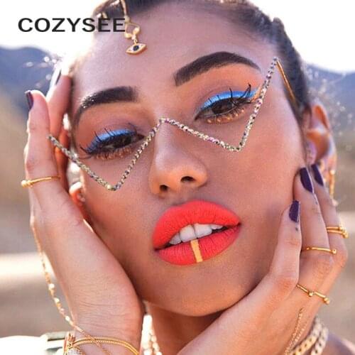 Metal decorative glasses frame Gold Silver plated Thin wire glasses Fashion Cute Womens Eyewear Frame No lens frame Dimaond