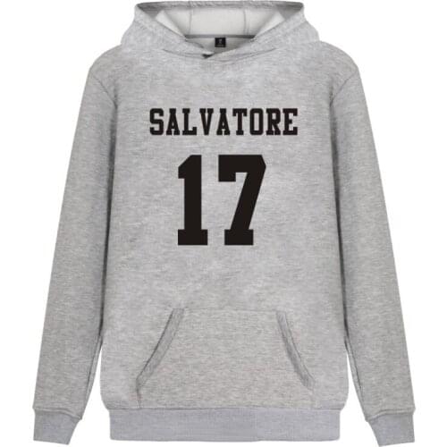 Salvatore 17 Vampire Diaries Mystic Falls Timberwolves Hoody Fashion Print Salvatore 17 Mens Popular Sweatshirts Casual coats