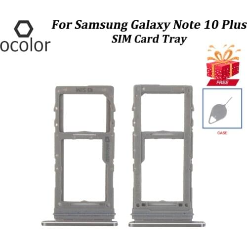 Ocolor For Samsung Galaxy Note 10 Plus SIM Card Tray Assembly For Samsung Galaxy Note 10 Plus DualCard With Card pin Accessories