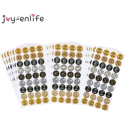 216pcs Sticker Labels 30th 40th 50th Adults Aged Anniversary Birthday Party Decoration Gift Sticker Happy Birthday Decoration
