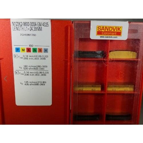 ORIGINAL 10PCS CARBIDE INSERT N123K2-0600-0004-GM4325