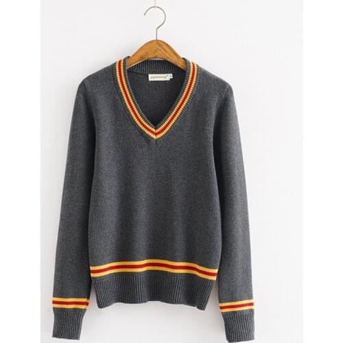 Sweater Coat Women Autumn Winter Sweater Japanese College Style Long Sleeve V-neck Sweater Pullover JK Uniform