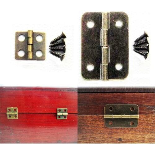 10pcs/Set Antique Hinge Brass Vintage Jewelry Gift Box Wine Wood Wooden Box Hinge With Screws