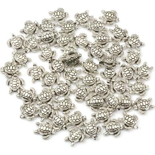 Turtle Charm Pendant Zinc Alloy Loose Bead Jewelry DIY Used for Making Needlework Accessories