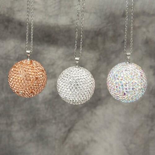 Car Rearview Mirror Crystal Ball Hanging Pendant Diamond Ball Auto Interior Decorative Accessories Christmas Ornament Charm Gift