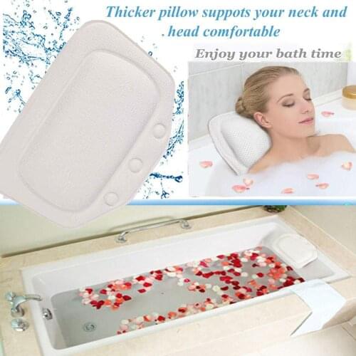 Pmsanzay Luxury Spa Bath Pillow, with Removable Suction Cups, Powerful Gripping Technology, Comfortable, Soft/Waterproof Bathtub